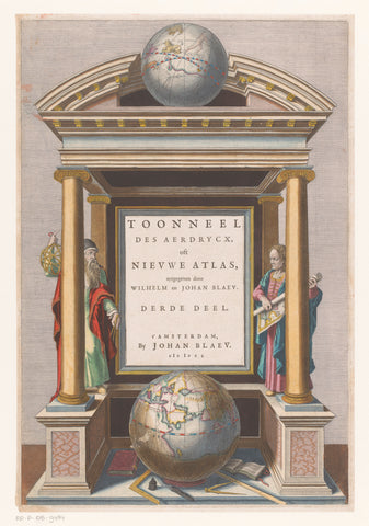 Portico met globes, anonymous, in or before 1650 Canvas Print