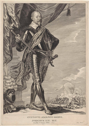 Gustavus Adolf, king of Sweden, Cornelis Visscher (II), 1650 Canvas Print