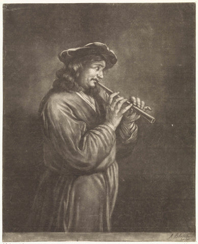 The flute player, Abraham Bloteling, 1667 Canvas Print