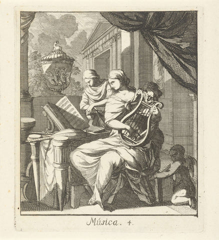 Musica, Caspar Luyken, 1691 Canvas Print