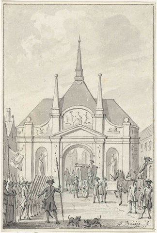 De tempel te Vlissingen, opgericht ter gelegenheid van het tweede eeuwfeest van de bevrijding, 6 april 1772, Jacobus Buys, 1772 - 1801 Canvas Print