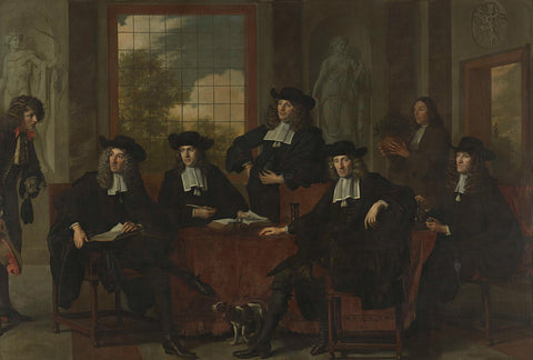 The Superintendents of the Collegium Medicum in Amsterdam, 1683, Adriaen Backer, 1683 Canvas Print