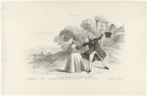 Cartoon on the departure of William I to Prussia, 1840, Zilverb, 1840 Canvas Print