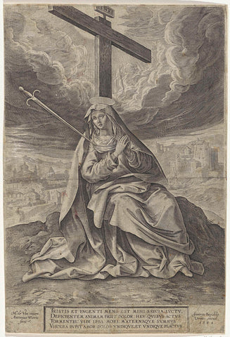 Maria as Mater Dolorosa, Antonie Wierix (II), 1584 Canvas Print