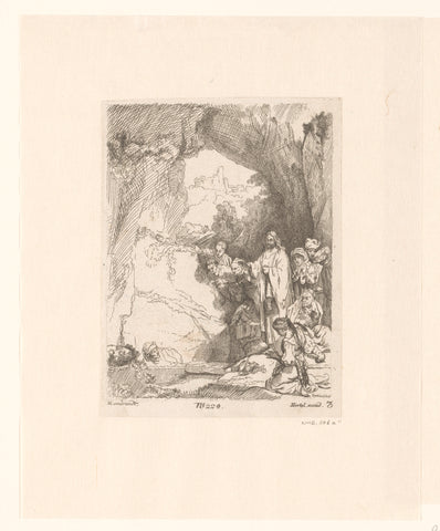 The raising of Lazarus: small plate, anonymous, 1711 - 1800 Canvas Print