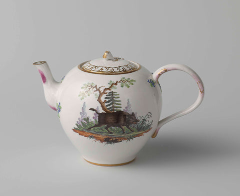 Teapot, Porcelain Factory The Hague, c. 1777 - c. 1790 Canvas Print