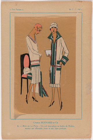 Très Parisien, 1925, No. 7 : Creation BERNARD et Ci (...), anonymous, 1925 Canvas Print