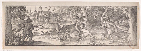 Deer Hunting, Philips Serwouters, 1601 - 1650 Canvas Print