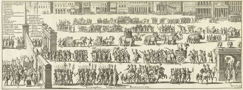 Triumphal procession over a square, Jan Luyken, 1690 Canvas Print