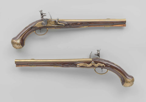 Flintlock pistol, Frans Delahaye, 1720 - 1730 Canvas Print