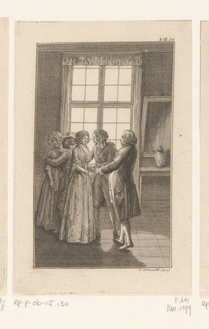 Leander verlooft zich met Agnete, Daniel Nikolaus Chodowiecki, 1790 Canvas Print