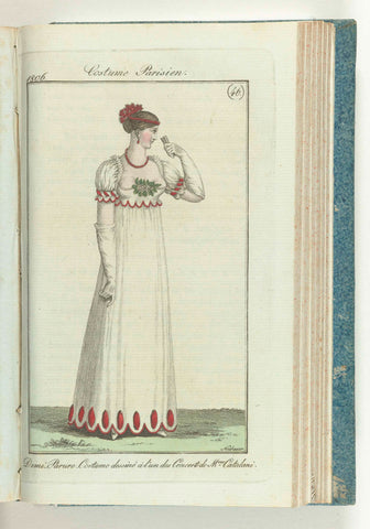 Journal des Dames et des Modes, editie Frankfurt 10 novembre 1806, Costume Parisien (46) : Demi-Parure. Costume drawn at one of the Concerts of Mrs. Catalani., Friedrich Ludwig Neubauer, 1806 Canvas Print