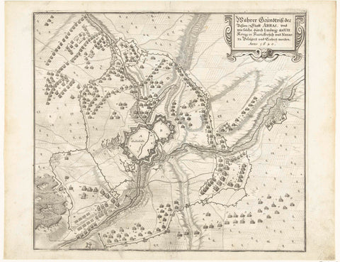 Map of the siege of Arras by the French, 1640, anonymous, 1649 - 1674 Canvas Print