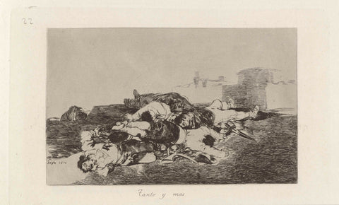 Fallen on a battlefield, Francisco de Goya, 1863 Canvas Print