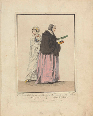 Mother and daughter on the way to church, Ludwig Gottlieb Portman, 1803 - 1807 Canvas Print