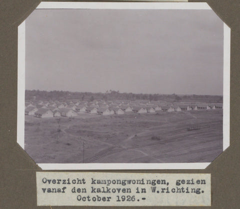 Overview kampongwoningen, seen from the lime kiln in W. direction. October 1926., anonymous, 1926 Canvas Print