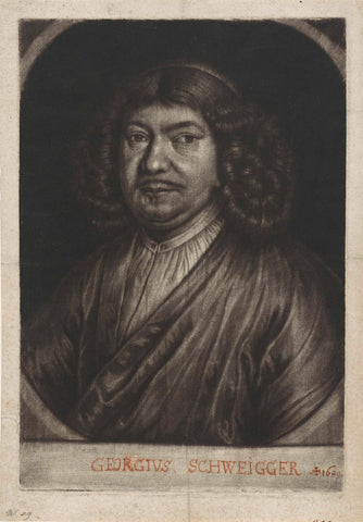 Portret van de beeldhouwer Georg Schweigger, Jan van Somer, 1689 - 1700 Canvas Print