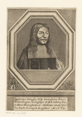 Portrait of Zacharias Stenglin, Matthias van Sommer, 1667 Canvas Print