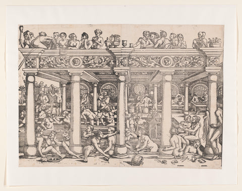 Fountain of youth (right part), anonymous, Hans Sebald Beham, 1510 - 1550 Canvas Print