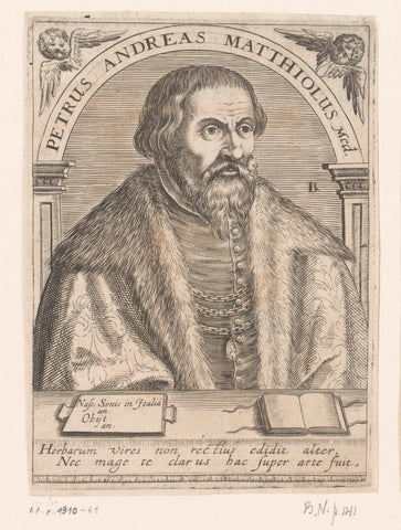 Portrait of Pietro Andrea Mattioli, Robert Boissard, 1597 - 1599 Canvas Print