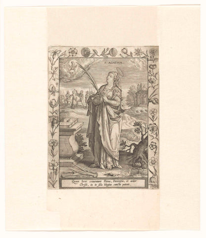Saint Agatha, Adriaen Collaert, c. 1590 - c. 1610 Canvas Print