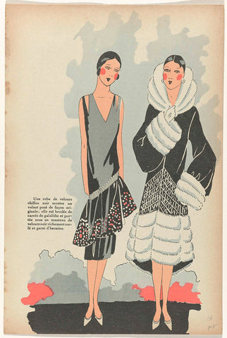 Très Parisien, 1925, No 11, p. 1: Une robe de velours (...), G-P. Joumard, 1925 Canvas Print