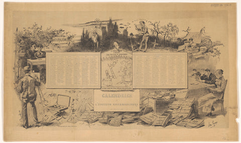 Calendar of Kistemaeckers publishing house for the year 1883, E. Aubry, 1882 Canvas Print