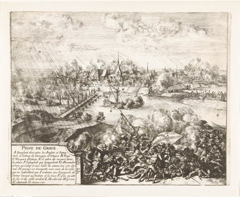 Siege and capture of Grave, 1586, Romeyn de Hooghe, 1670 - 1699 Canvas Print