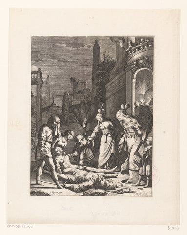 Emilie and Camille find the wounded Melinte and Palamède, Abraham Bosse, 1639 Canvas Print
