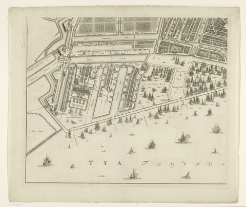 Map of Amsterdam (part lower left), Gerrit de Broen (II), 1774 - 1782 Canvas Print