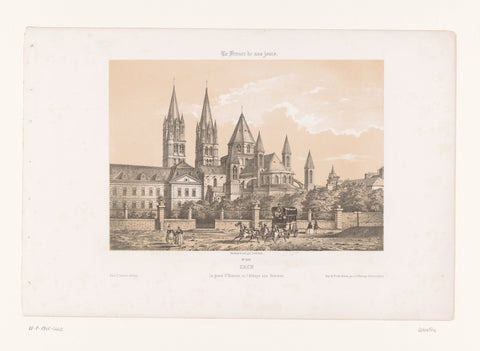 View of the Abbaye aux Hommes with the Église Saint-Étienne in Caen, Louis Lebreton, 1855 - 1859 Canvas Print