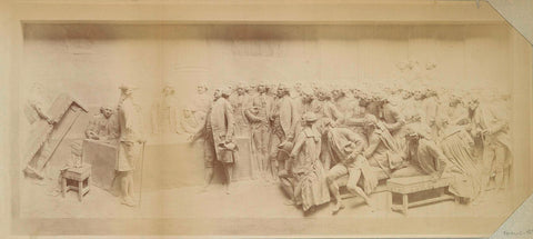 Relief representing a meeting of men, presumably French, anonymous, c. 1880 - c. 1900 Canvas Print