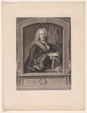 Portrait of Jean de Boullongne, Johann Georg Wille, 1758 Canvas Print