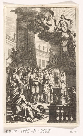 Wedding scene with priest and audience, Abraham Bloteling, c. 1677 Canvas Print