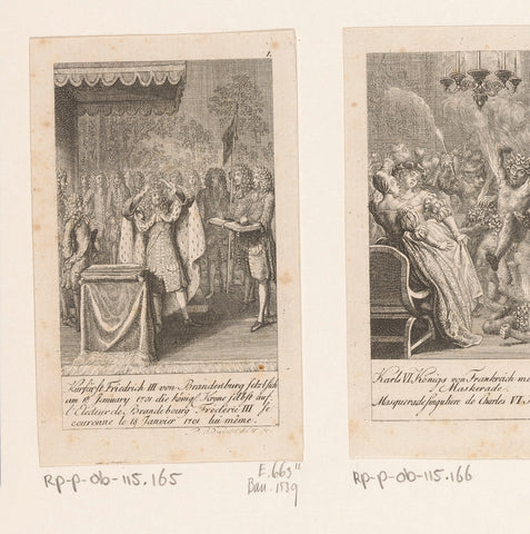 Frederick III crowns himself, Daniel Nikolaus Chodowiecki, 1791 Canvas Print