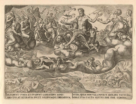 Triumph of Christ or Eternity, Philips Galle, c. 1565 Canvas Print