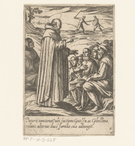 Saint Philip founds peace between the Guelfen and Ghibellines, Antonio Tempesta, 1591 Canvas Print