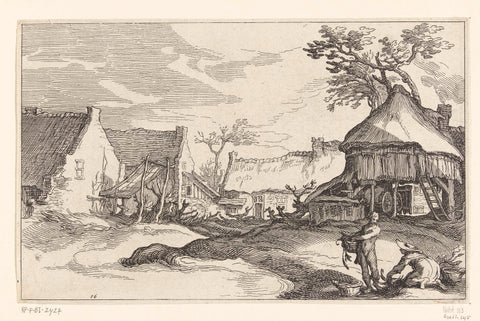 Farm with yard, Boëtius Adamsz. Bolswert, 1614 Canvas Print