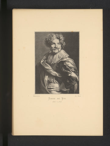 Reproduction of an engraving of a portrait of Simon de Vos by Paulus Pontius, Joseph Maes, c. 1872 - in or before 1877 Canvas Print