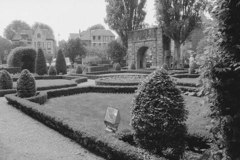 Garden with former Bergpoort from Deventer, 1990 Canvas Print