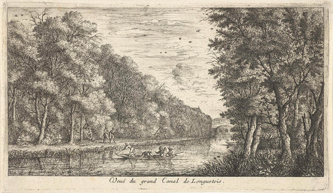 Landscape with canal, Albert Flamen, 1648 - 1672 Canvas Print