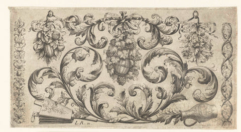 Motifs of leaf vines, flowers and fruit, Louis Roupert, 1668 Canvas Print