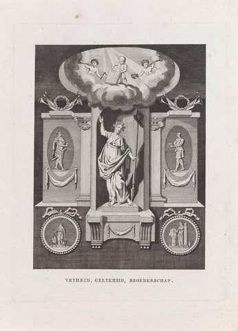 Allegory on Freedom, Equality and Fraternity, 1795, anonymous, 1795 Canvas Print