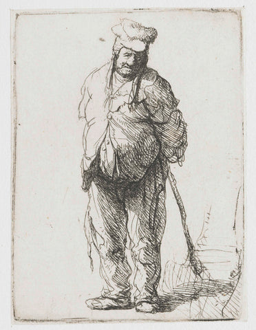 Ragged Peasant with his Hands behind him, Rembrandt van Rijn, c. 1630 Canvas Print