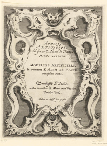 Titelblad: Artificial models, from the famous Sr. Adam of Viana. Part Two (...), Theodorus van Kessel, 1646 - 1652 Canvas Print