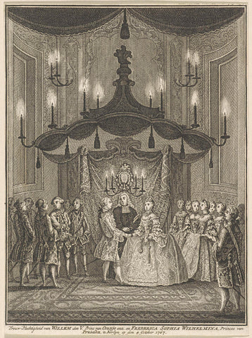 Marriage of William V, Prince of Orange-Nassau, to Wilhelmina of Prussia in Berlin on October 4, 1767, anonymous, 1767 - 1769 Canvas Print