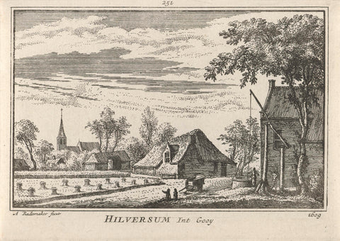 View of Hilversum, 1609, Abraham Rademaker, 1727 - 1733 Canvas Print