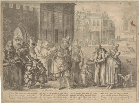 Rich children, poor parents, anonymous, 1612 - 1652 Canvas Print