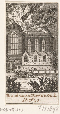 Brand in de Nieuwe Kerk in Amsterdam, 1645, Simon Fokke, 1722 - 1784 Canvas Print