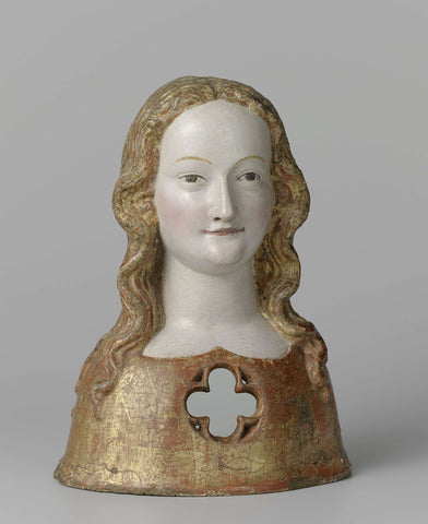 Reliquary bust of one of Saint Ursula’s virgins, anonymous, c. 1325 - c. 1349 Canvas Print